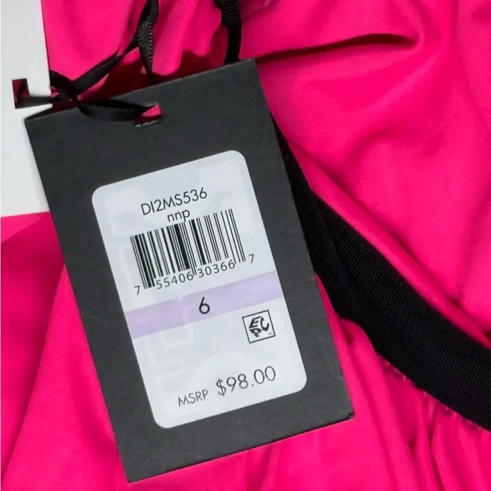NWT | DKNY |  One-Piece Swimsuit | Hot Pink/Black | Size 6 - Picture 14 of 16